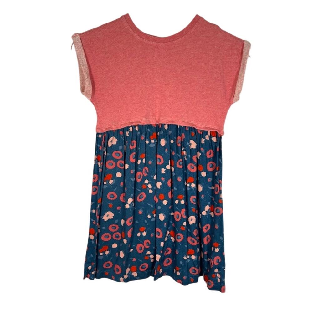 Hanna Andersson Girl's Soft Knit Top Floral Skirt Dress 8/130cm Cotton Pullover